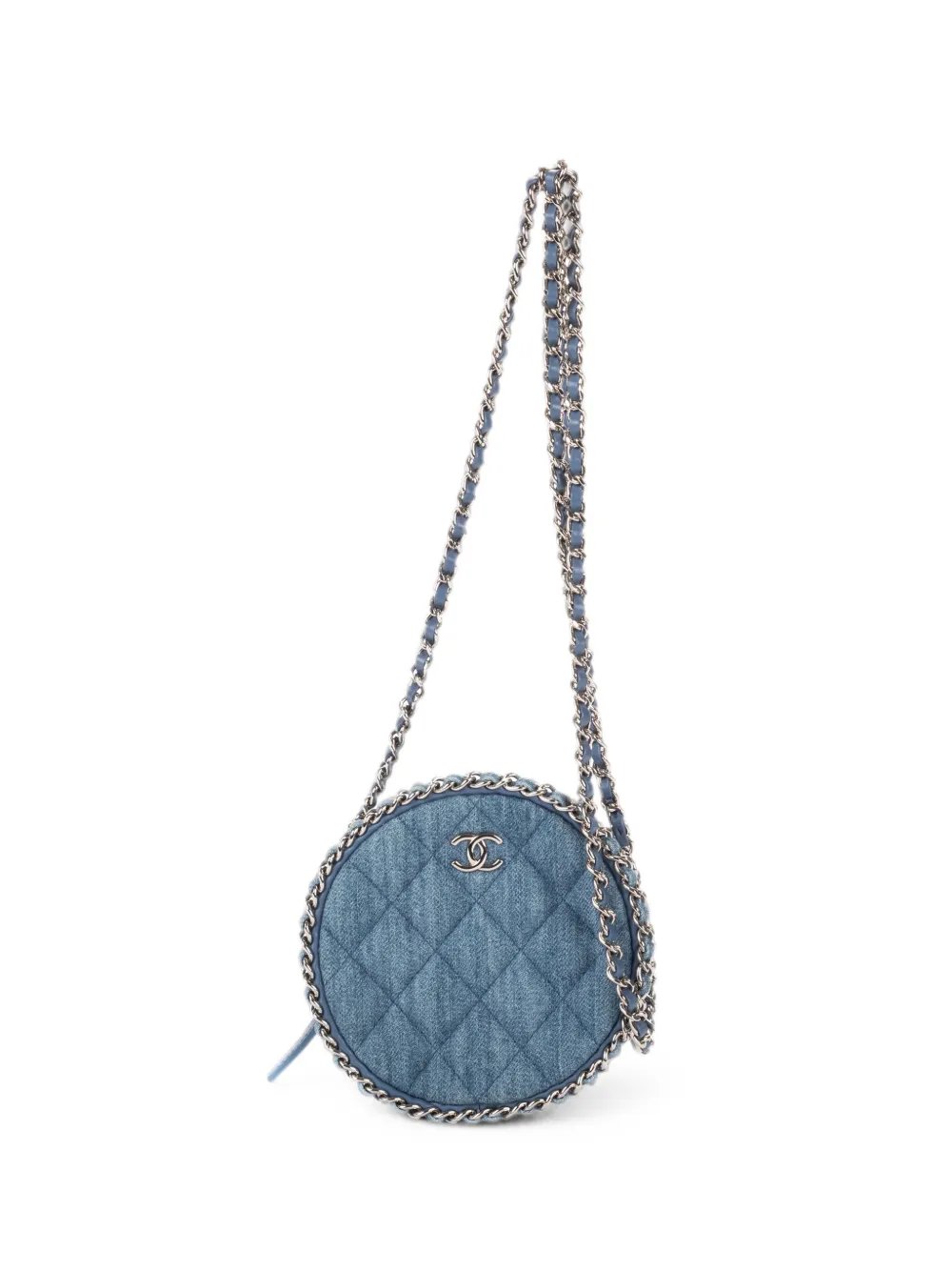 mini round quilted CC shoulder bag