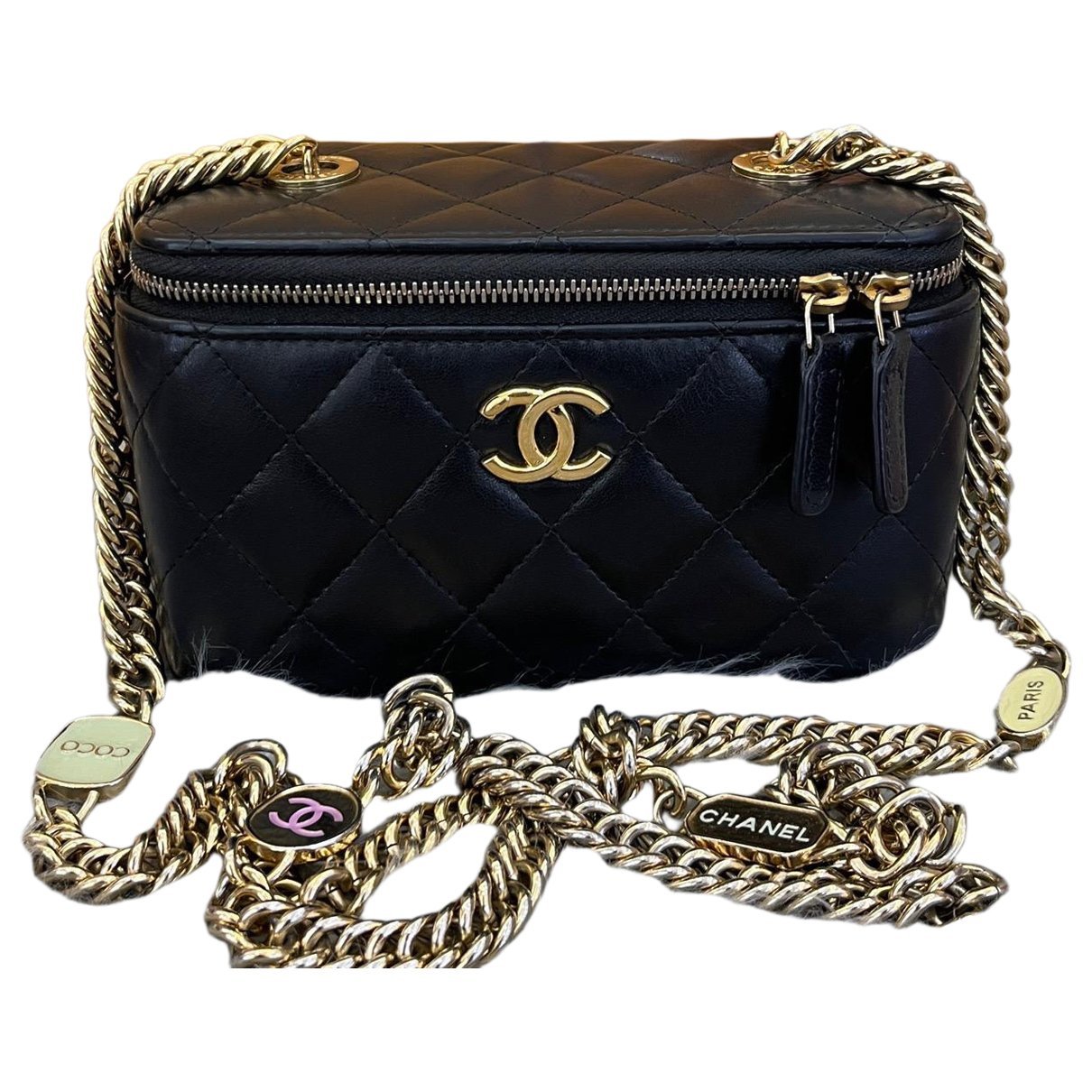 Vanity leather handbag