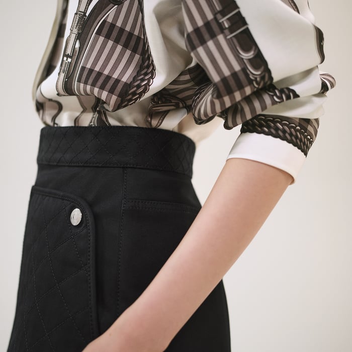 Noir Miniskirt With Equestrian Details