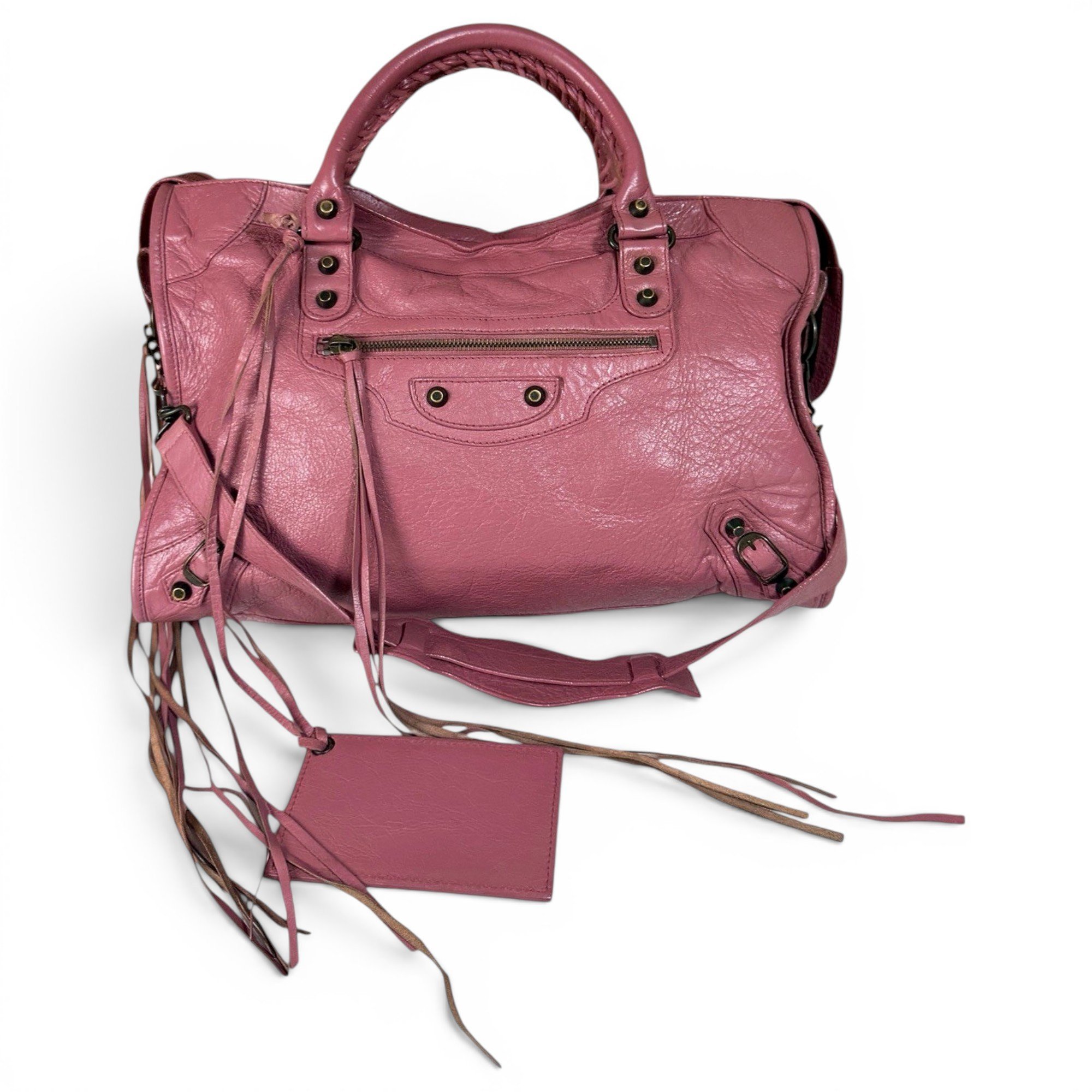 City leather handbag