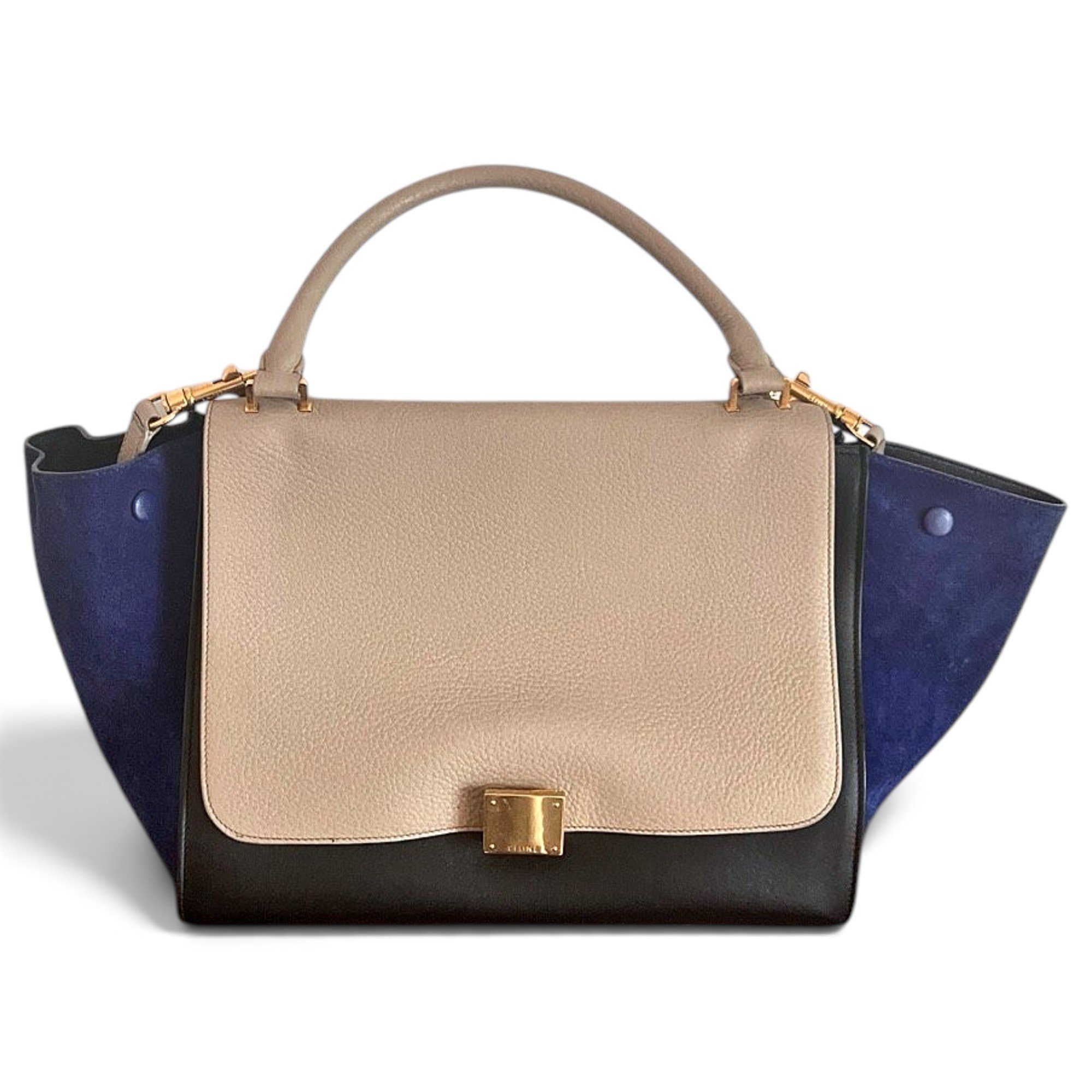 Trapèze leather handbag