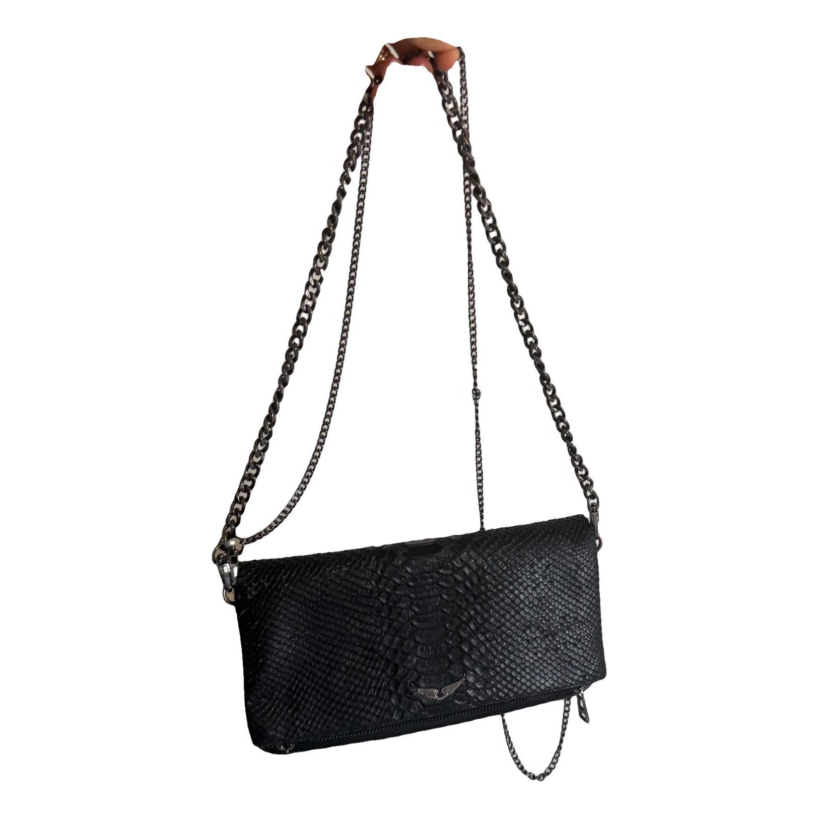 Rock leather clutch bag