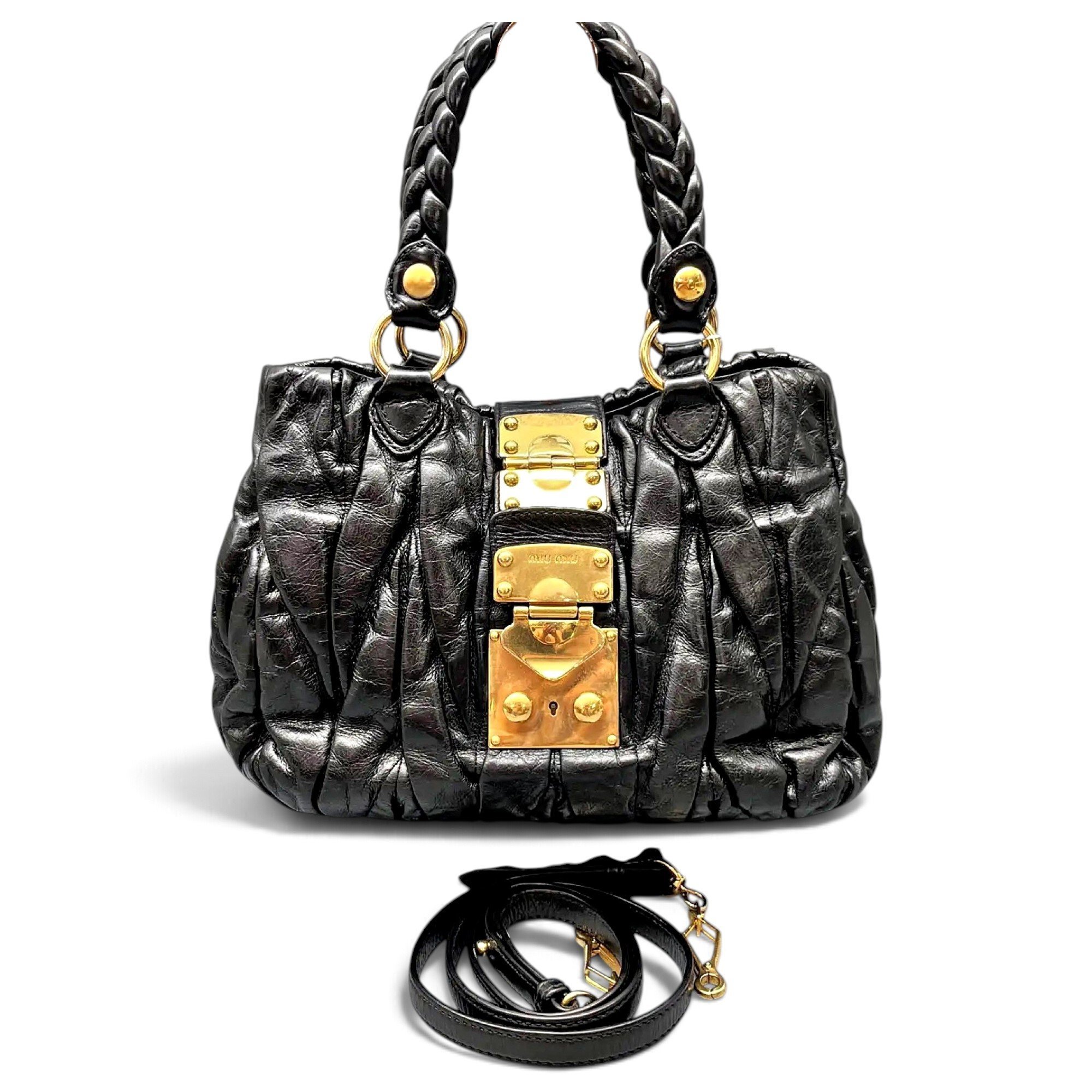 Coffer leather handbag