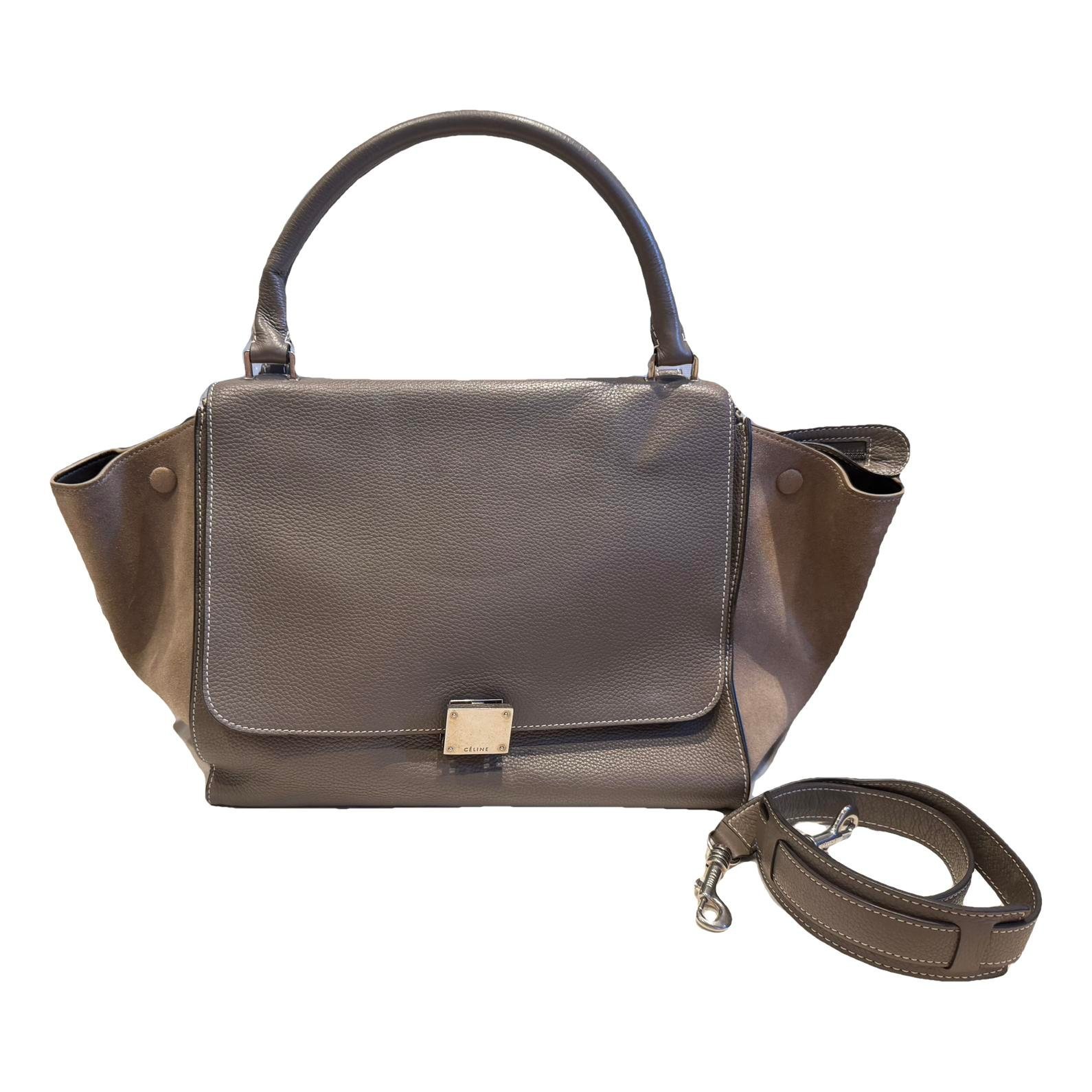 Trapèze leather handbag
