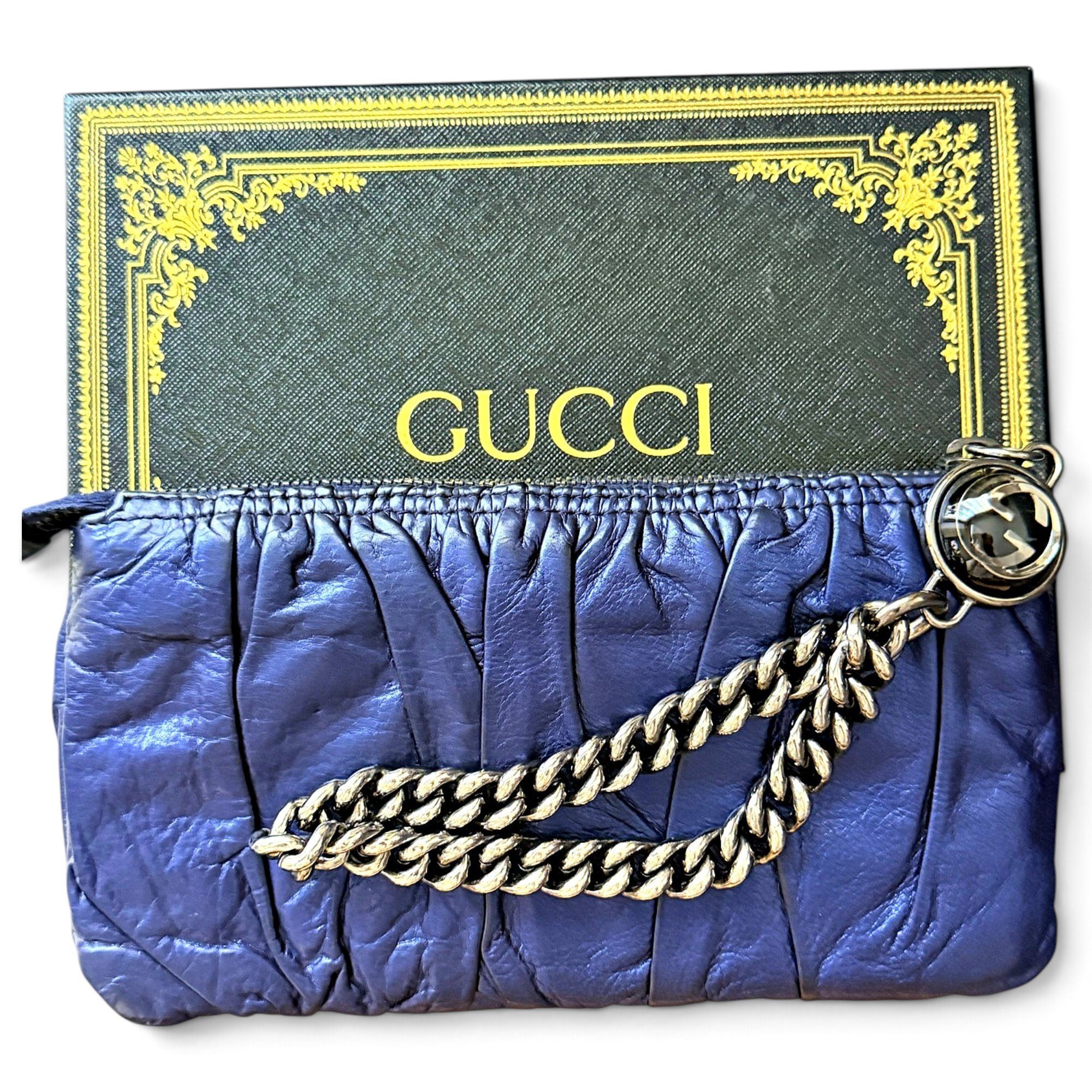 Leather clutch bag
