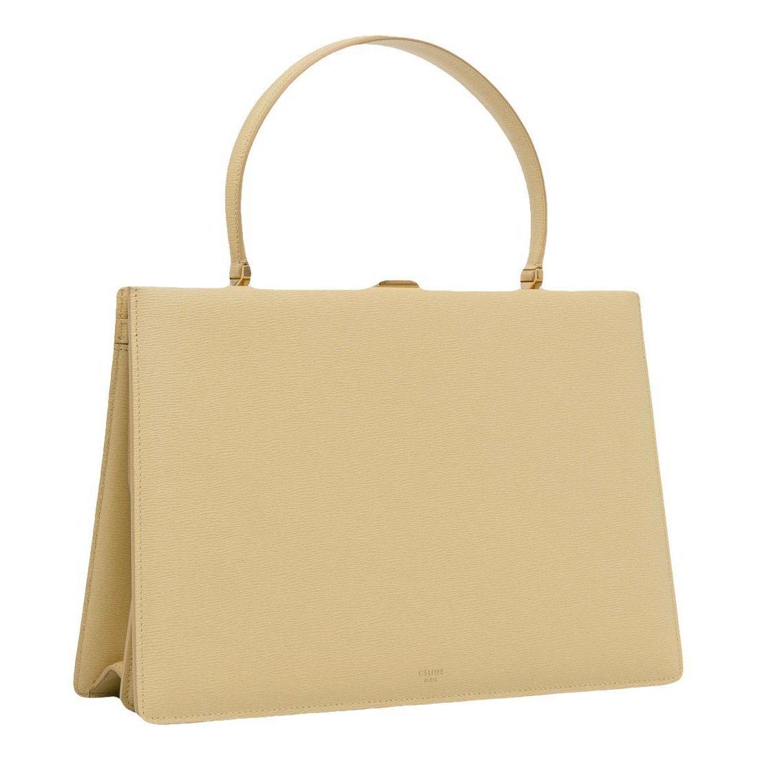 Clasp leather handbag