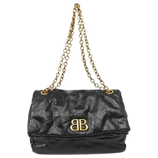 BB chain leather crossbody bag