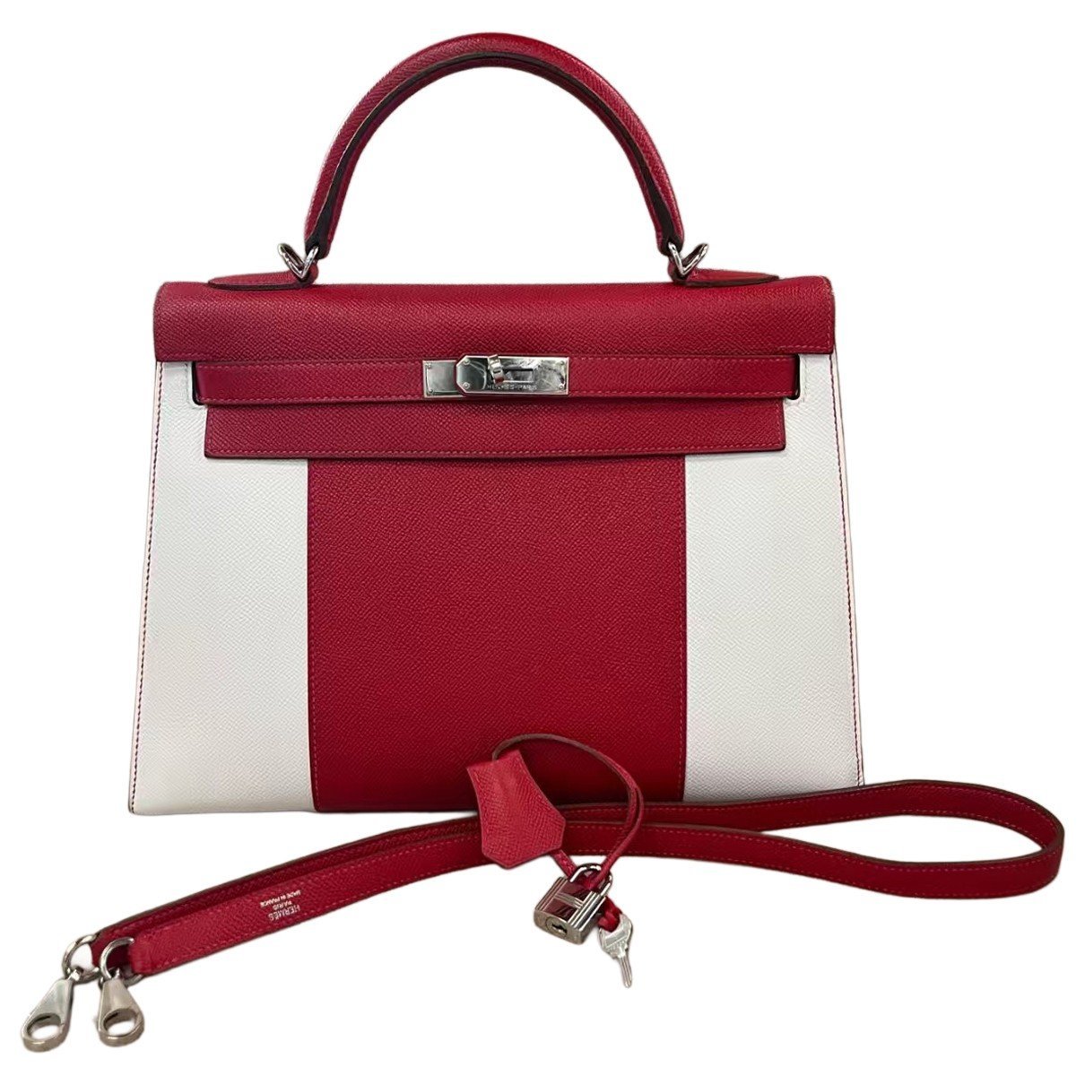 Hermes Kelly 32 Handbag White Epsom Leather