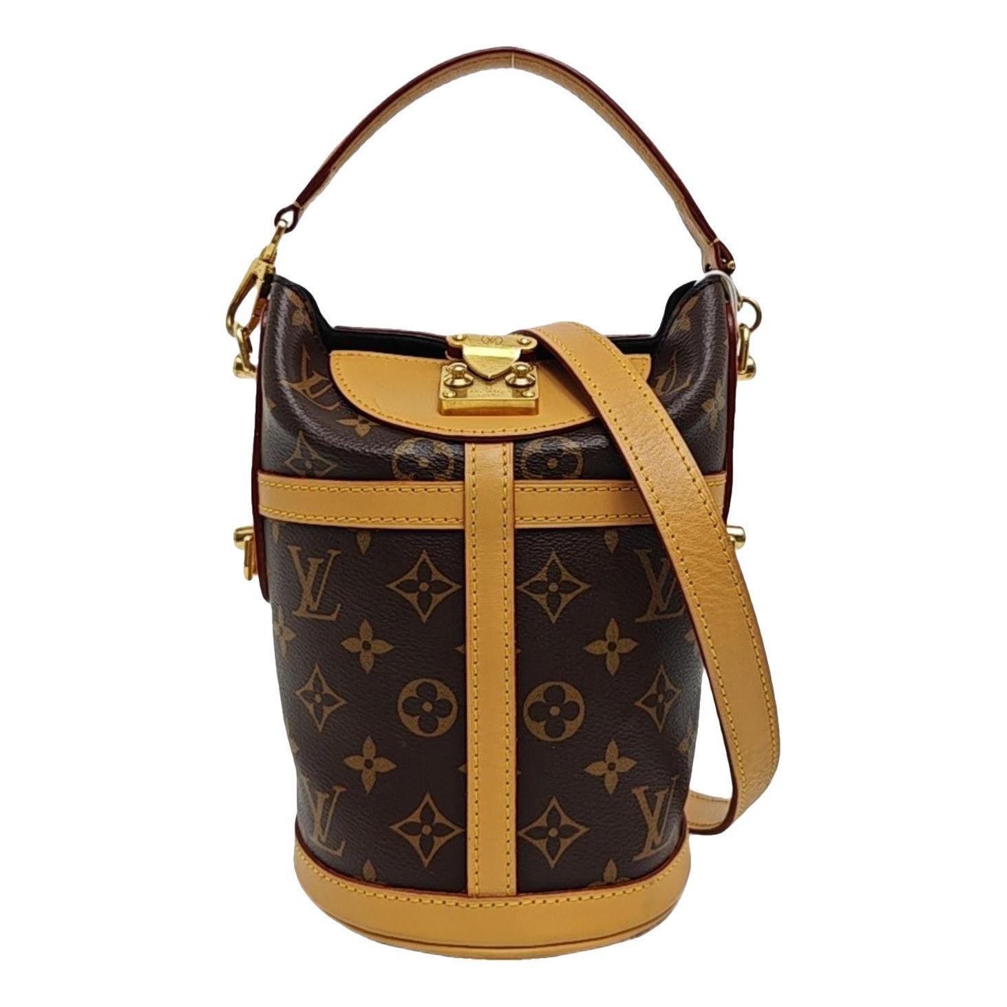 Duffle leather handbag