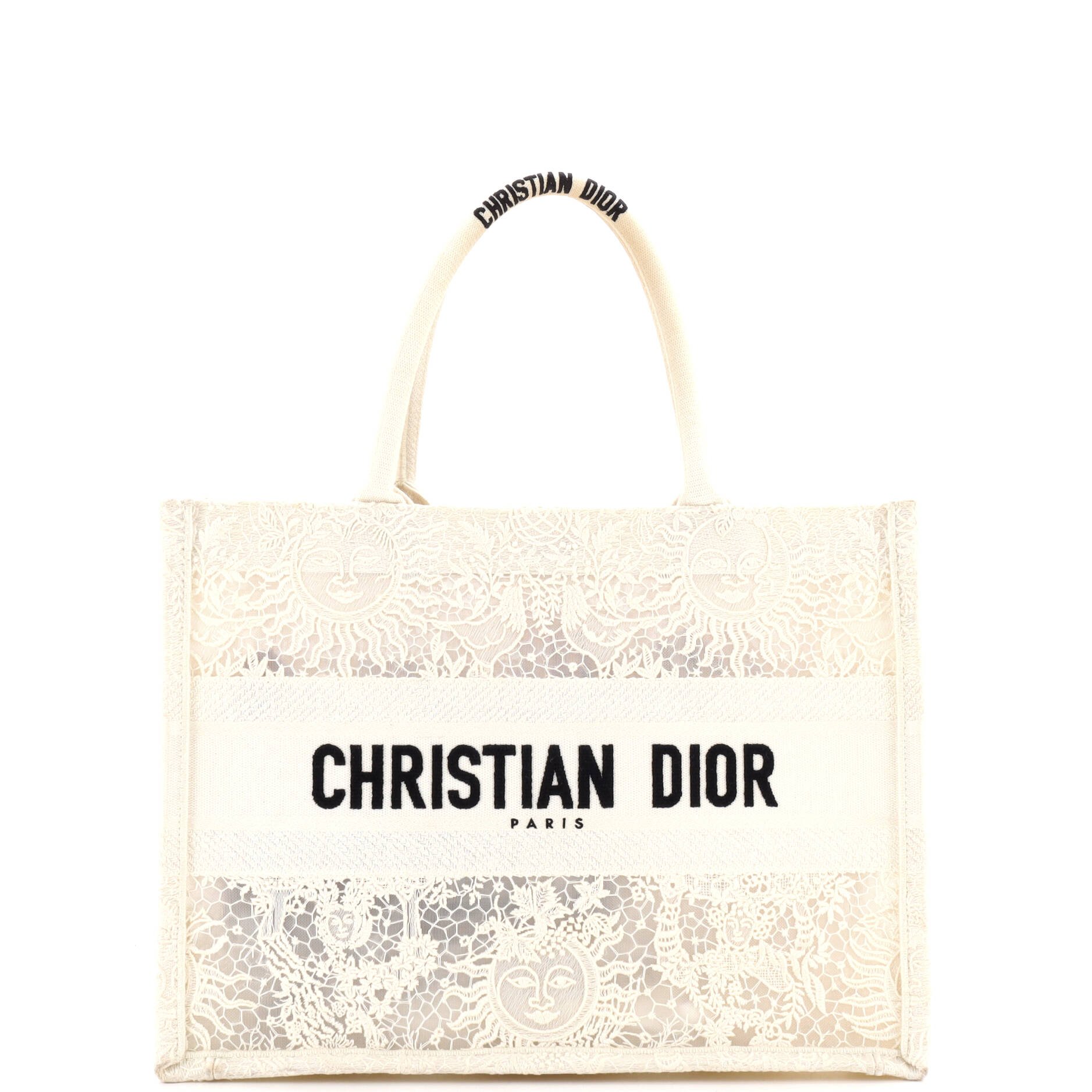 Book Tote Embroidered Lace Medium