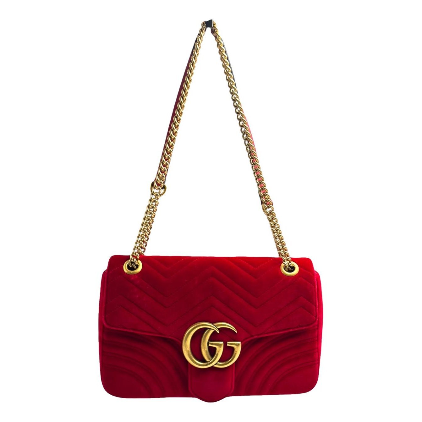GG Marmont Chain Flap velvet crossbody bag