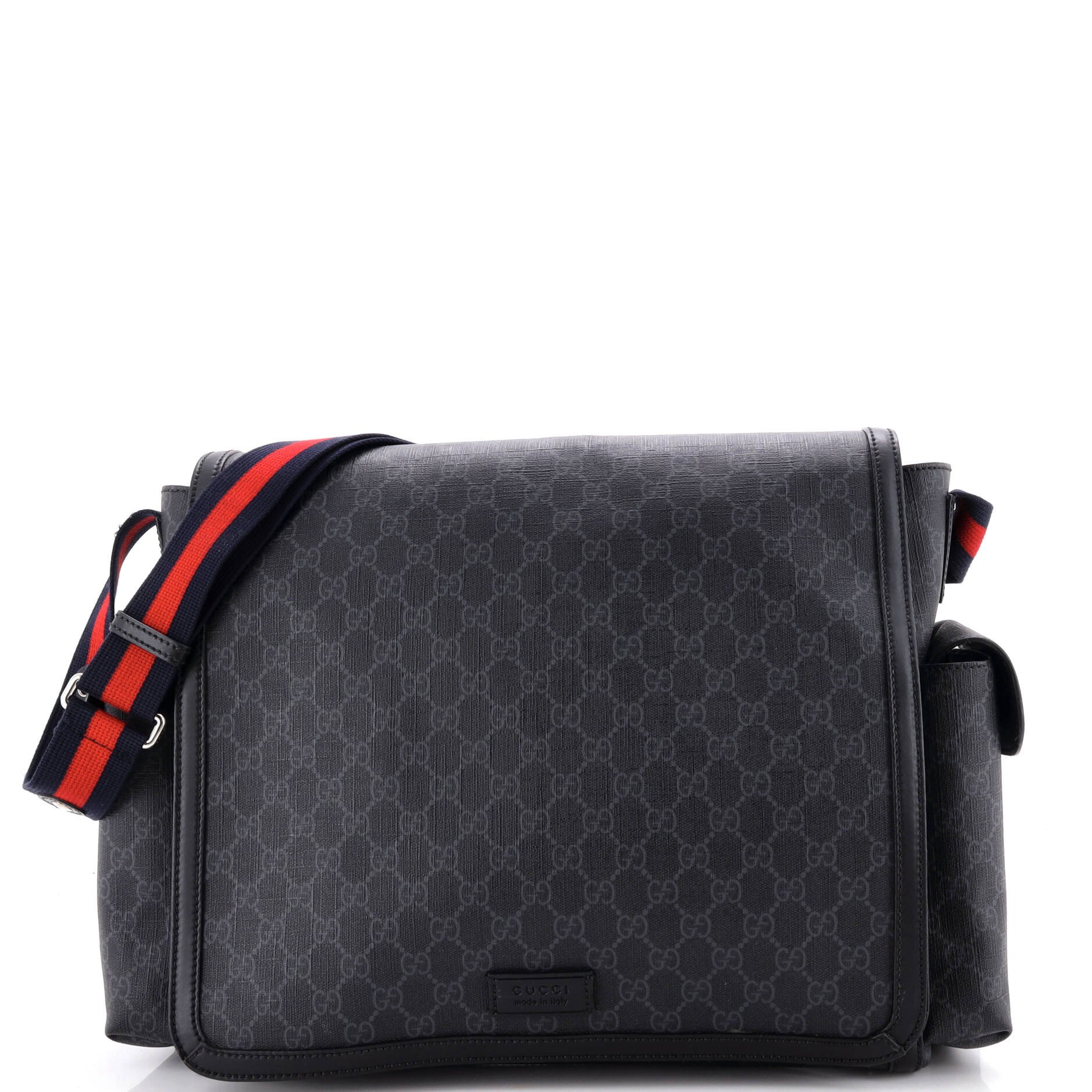 Web Strap Diaper Bag GG Coated Canvas Small