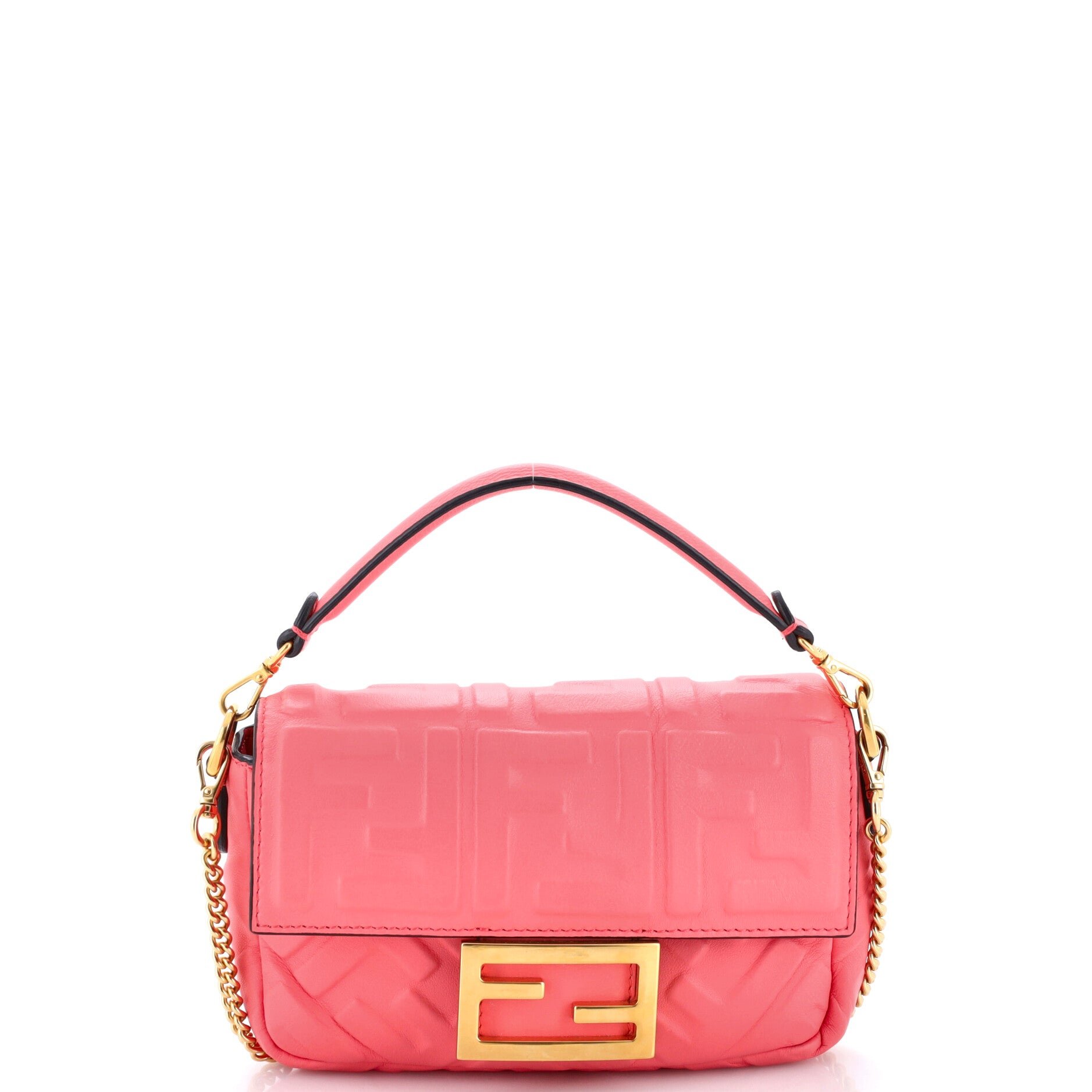 Fendi Baguette NM Bag Zucca Embossed Leather Mini