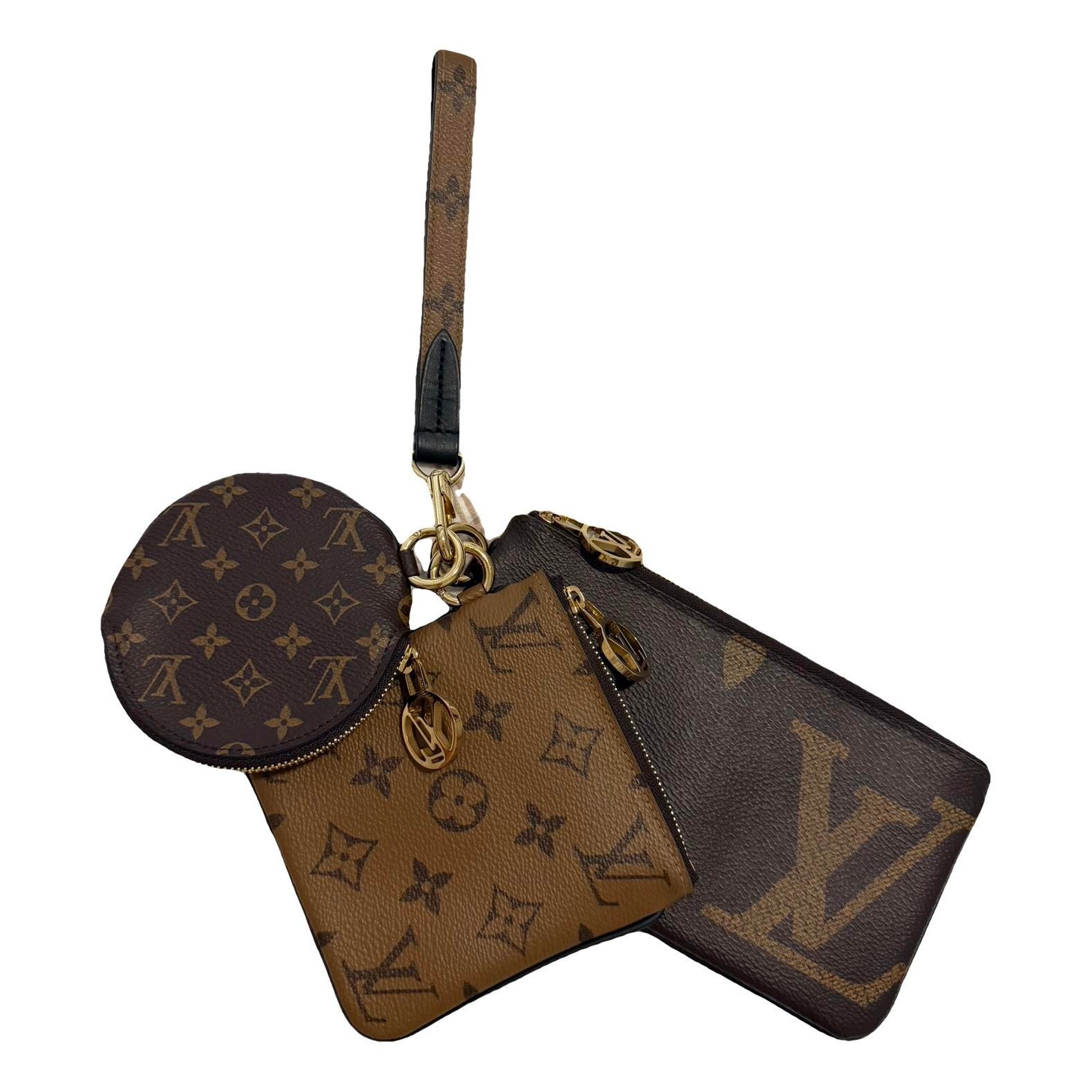 Trio pouch leather clutch bag