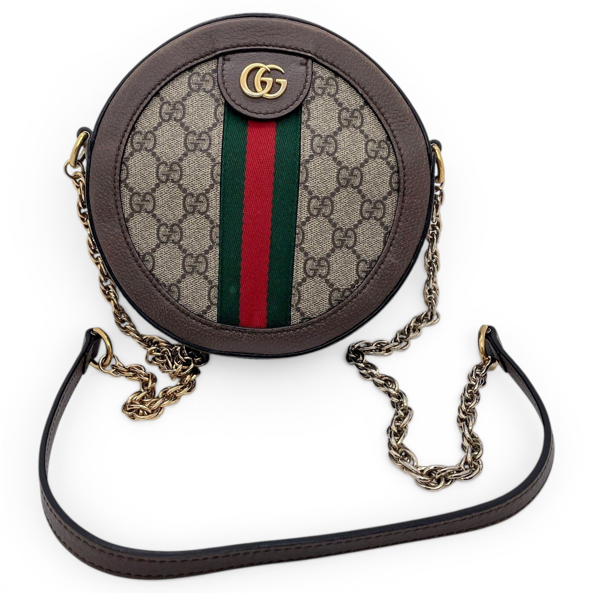 Ophidia Round leather handbag