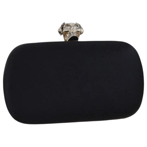Skull leather clutch bag