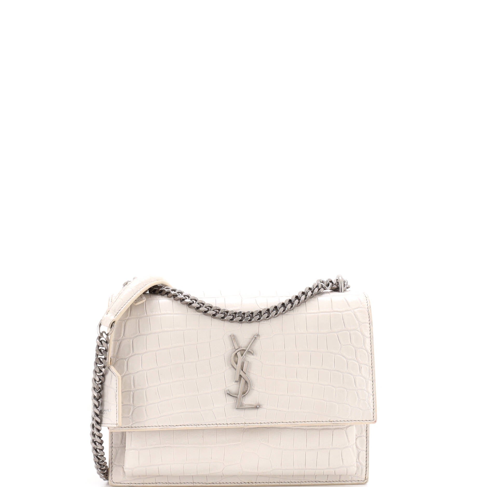 Sunset Crossbody Bag Crocodile Embossed Leather Medium
