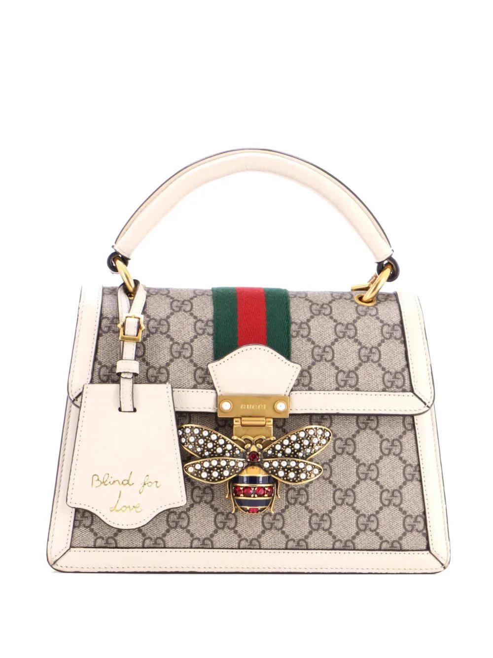 Queen Margaret Top Handle Bag GG Coated Canvas with Leather Small satchel