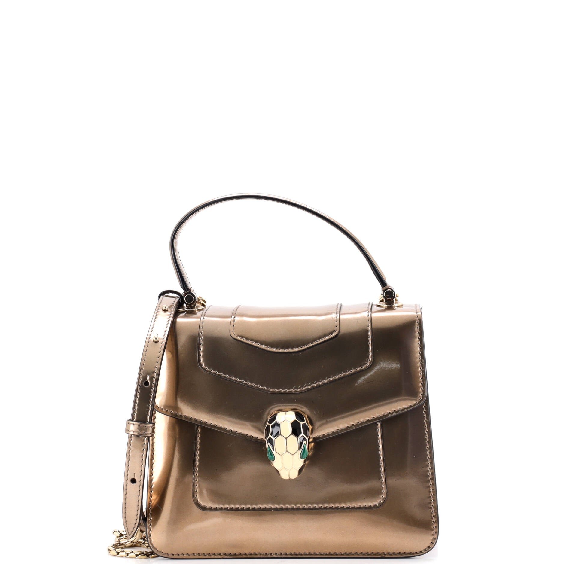 Serpenti Forever Top Handle Bag Patent Small