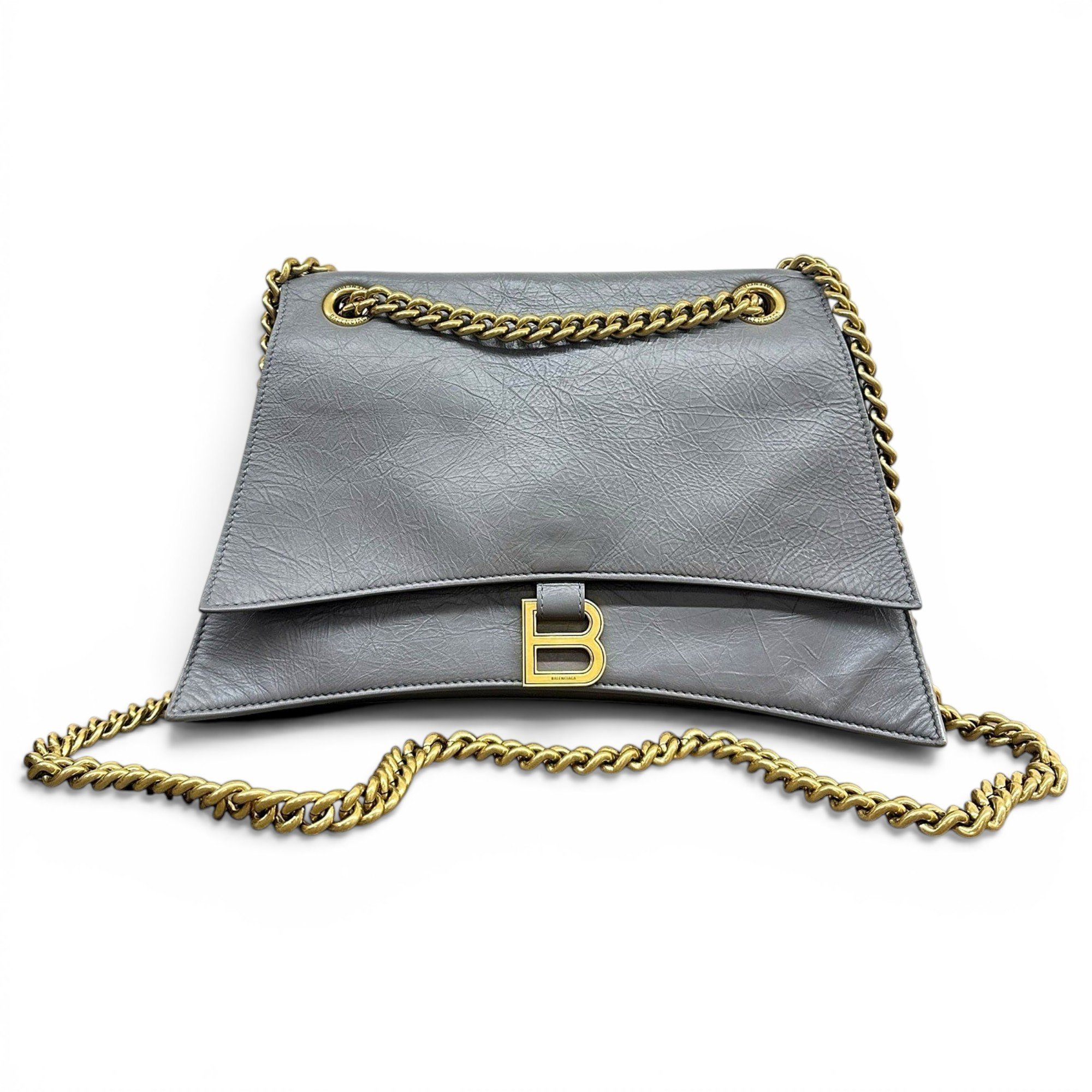 Crush leather handbag