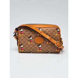 Gucci Gucci X Disney Brown GG Coated Canvas Mickey Mouse Mini Crossbody Bag