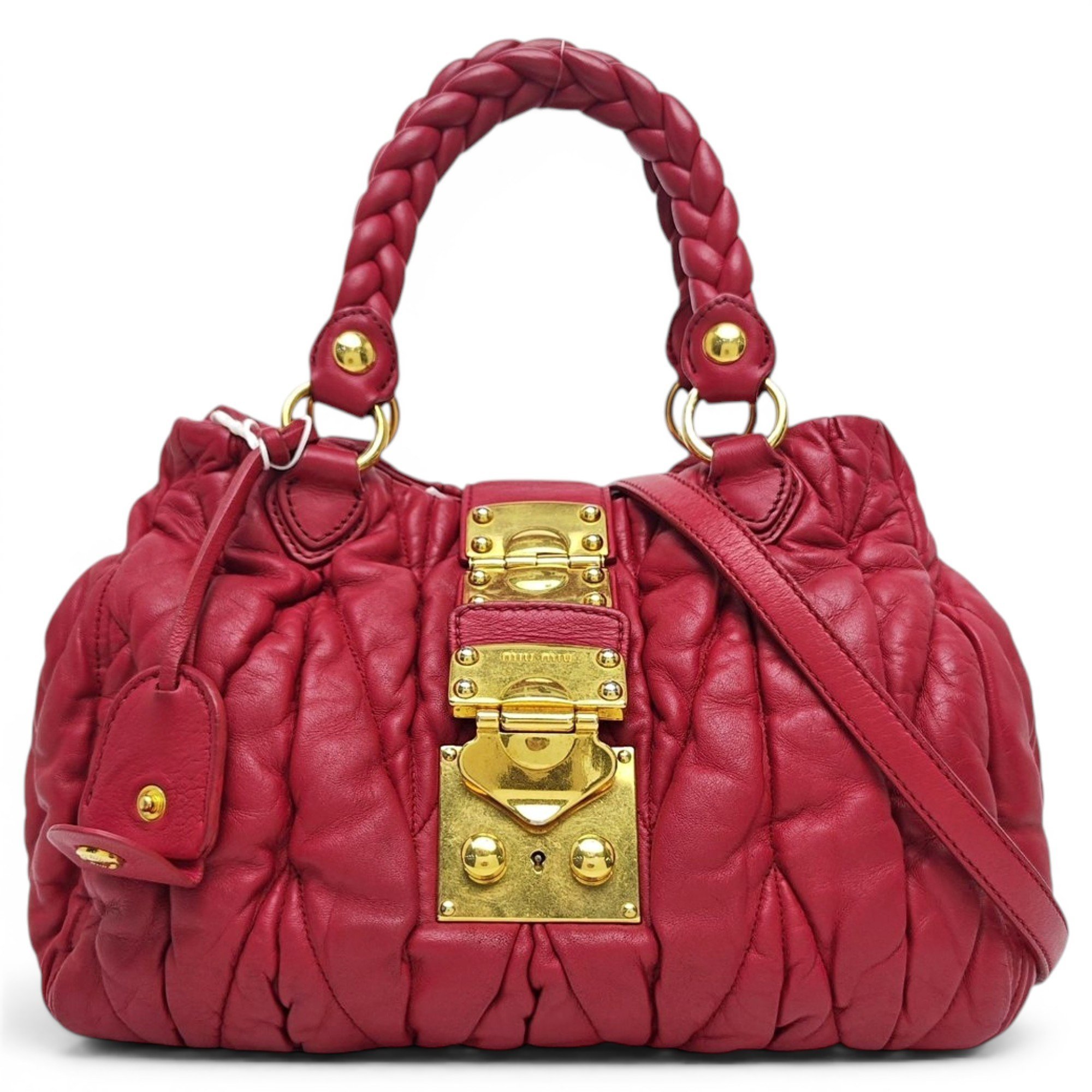 Coffer leather handbag