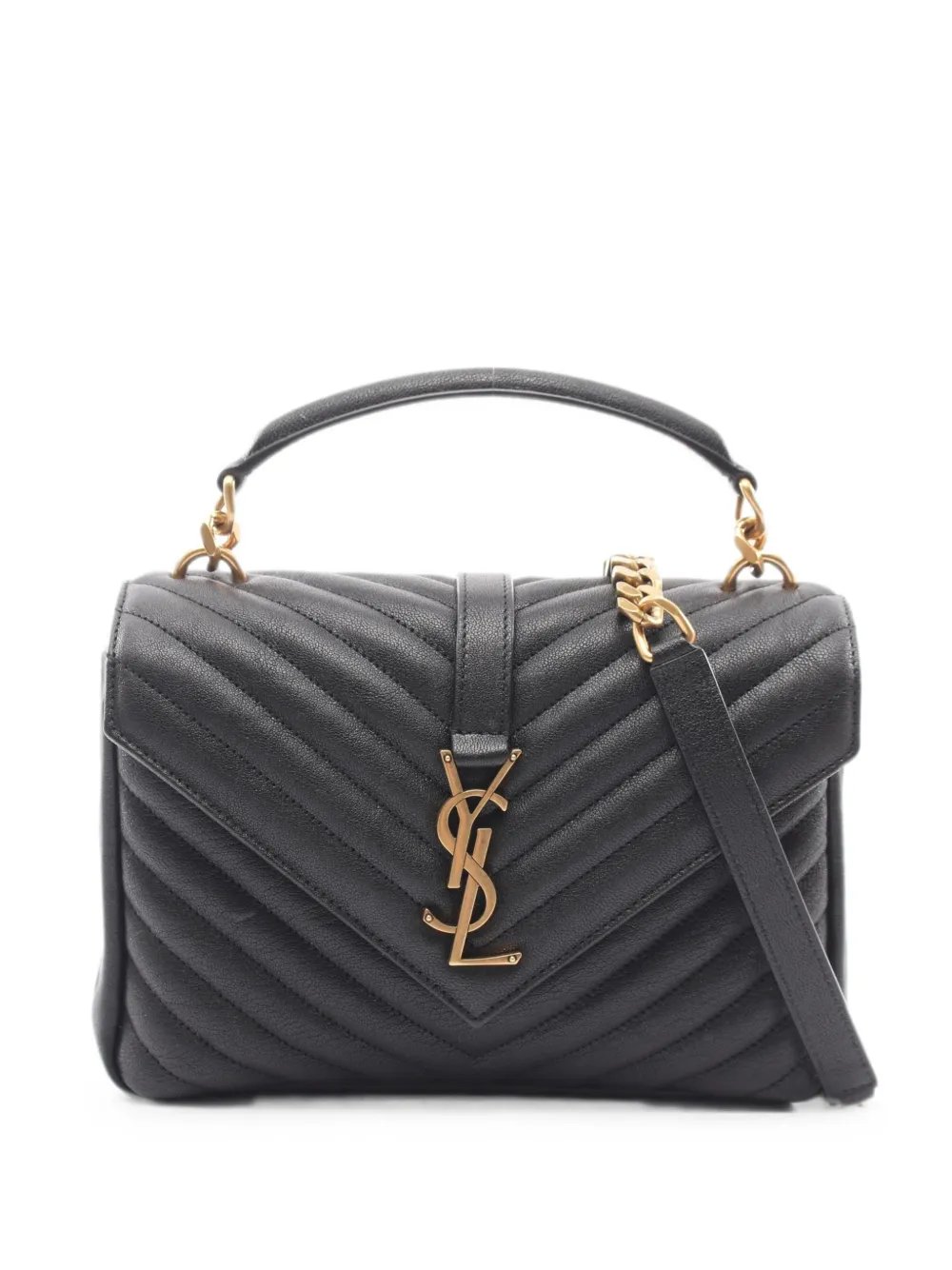 Saint Laurent College chevron-quilted handbag