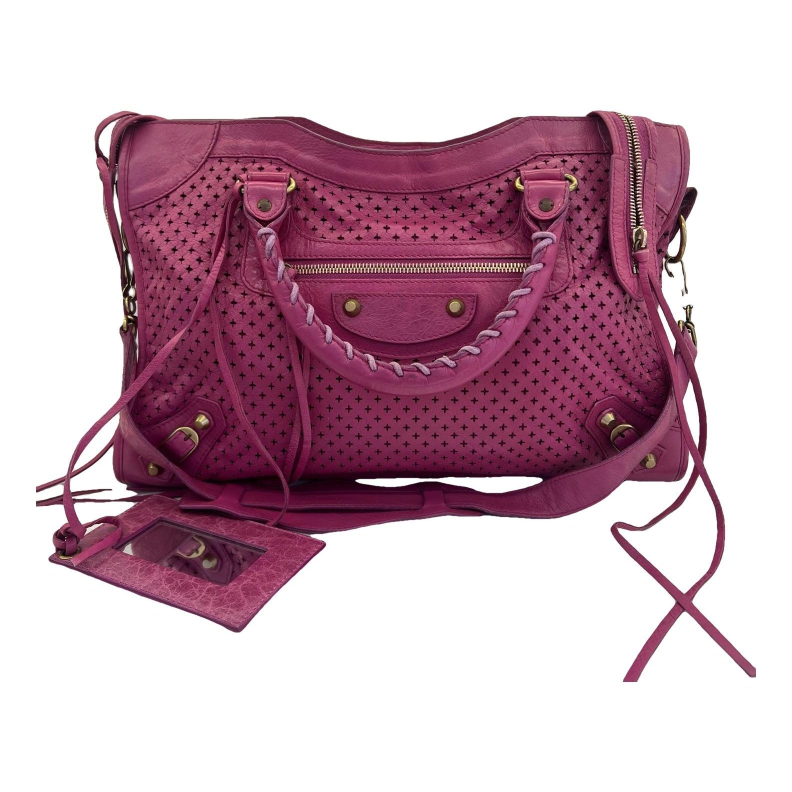 City leather handbag