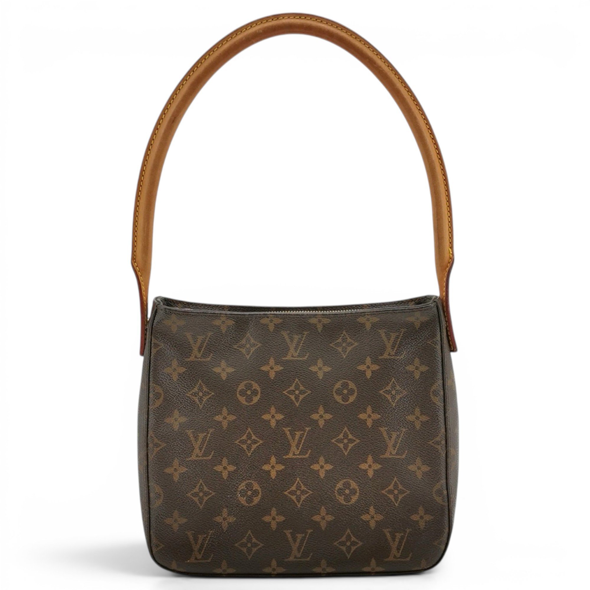 Looping leather handbag