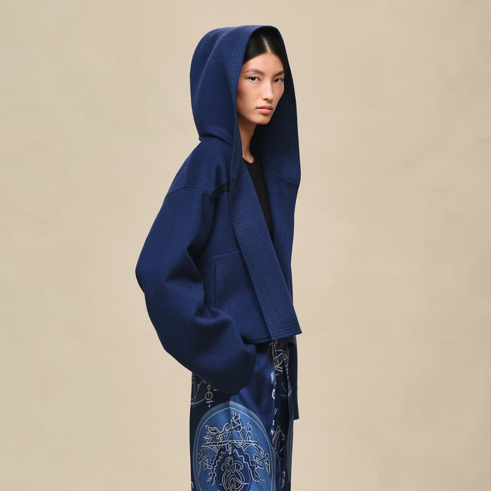 Bleu Lagune Hooded Jacket