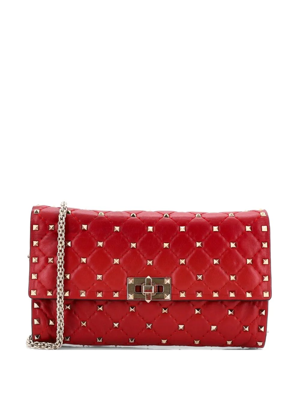 Rockstud Spike Wallet on Chain Quilted Leather Small crossbody bag