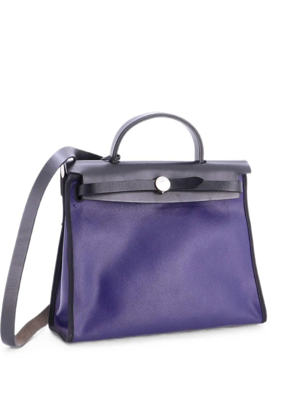 Herbag Zip Berline Vache Canvas and Leather 31 shoulder bag