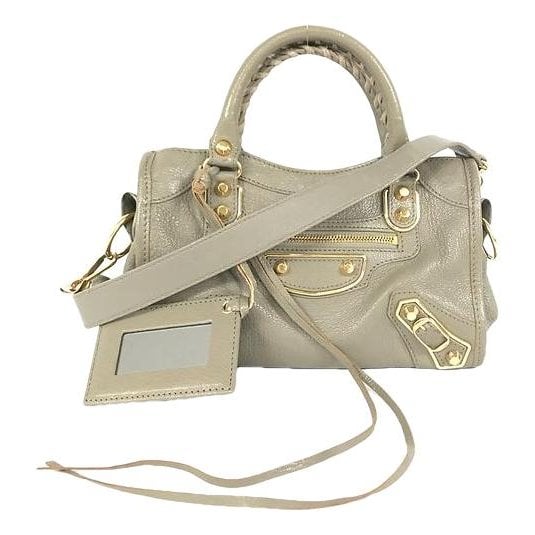 City leather handbag
