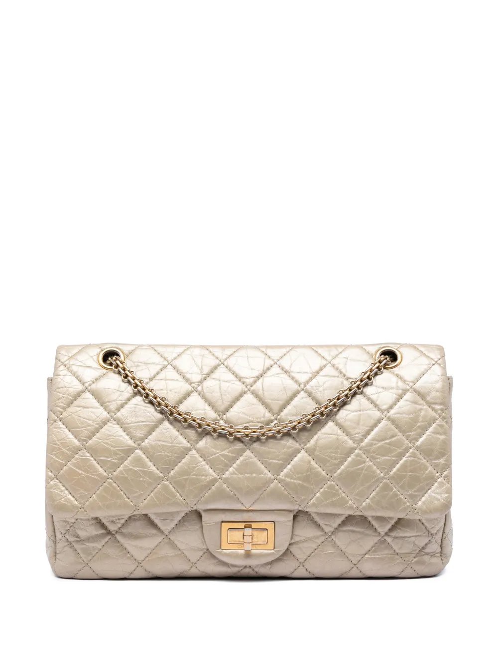 2011 Metallic Aged Calfskin Reissue 2.55 Double Flap 227 shoulder bag