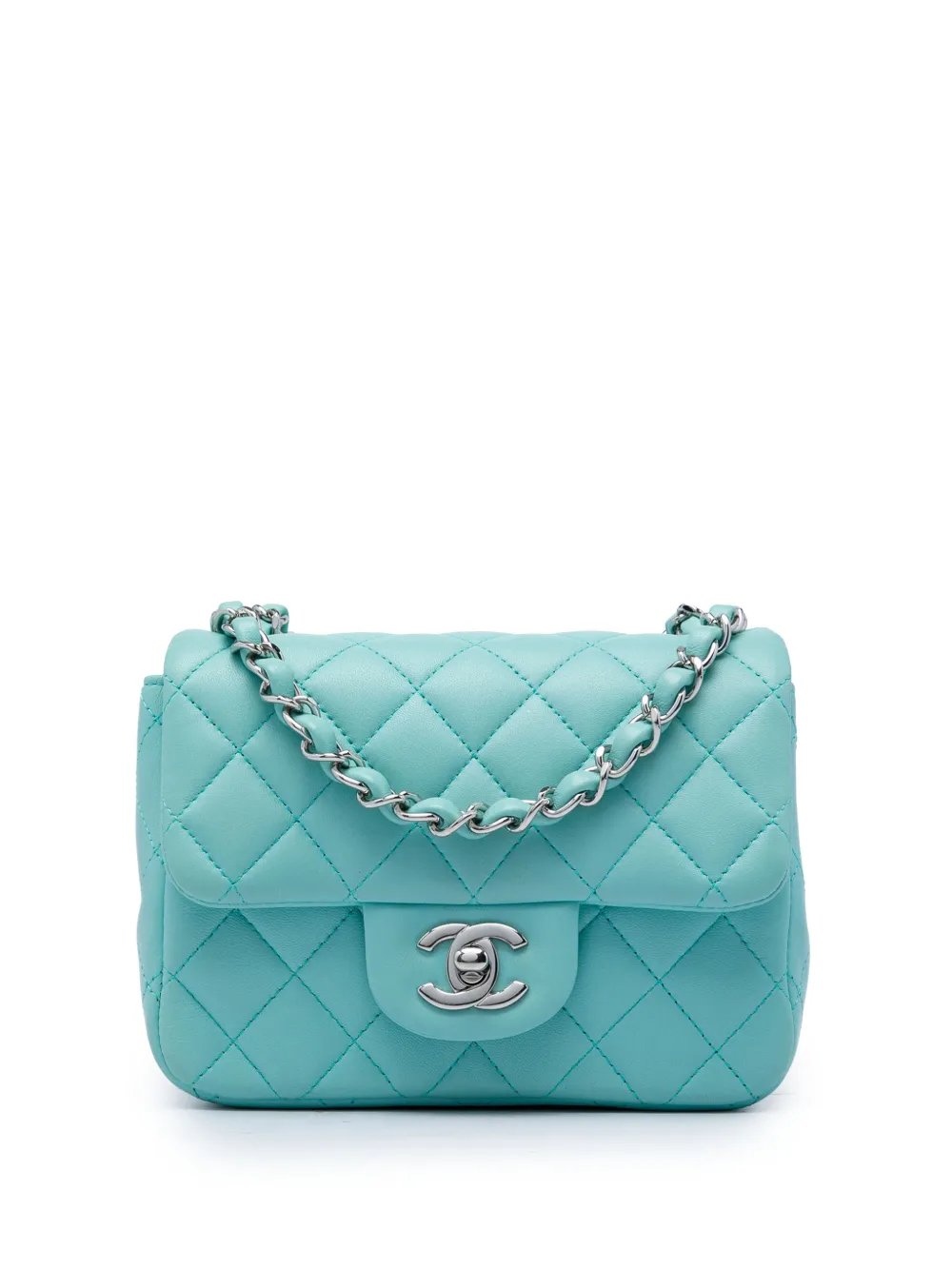 2018-2019 Mini Square Classic Lambskin Single Flap crossbody bag