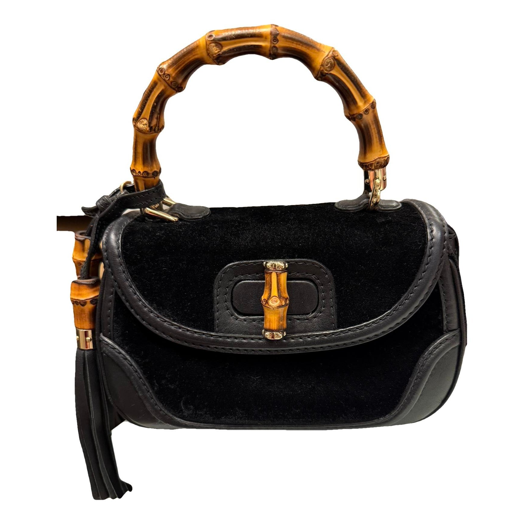Convertible Bamboo Top Handle leather handbag