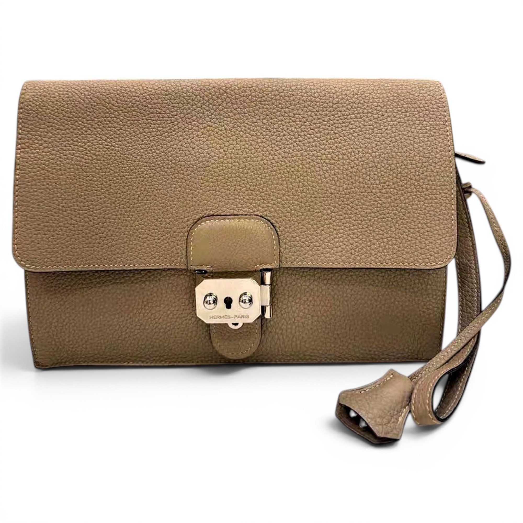 Leather clutch bag