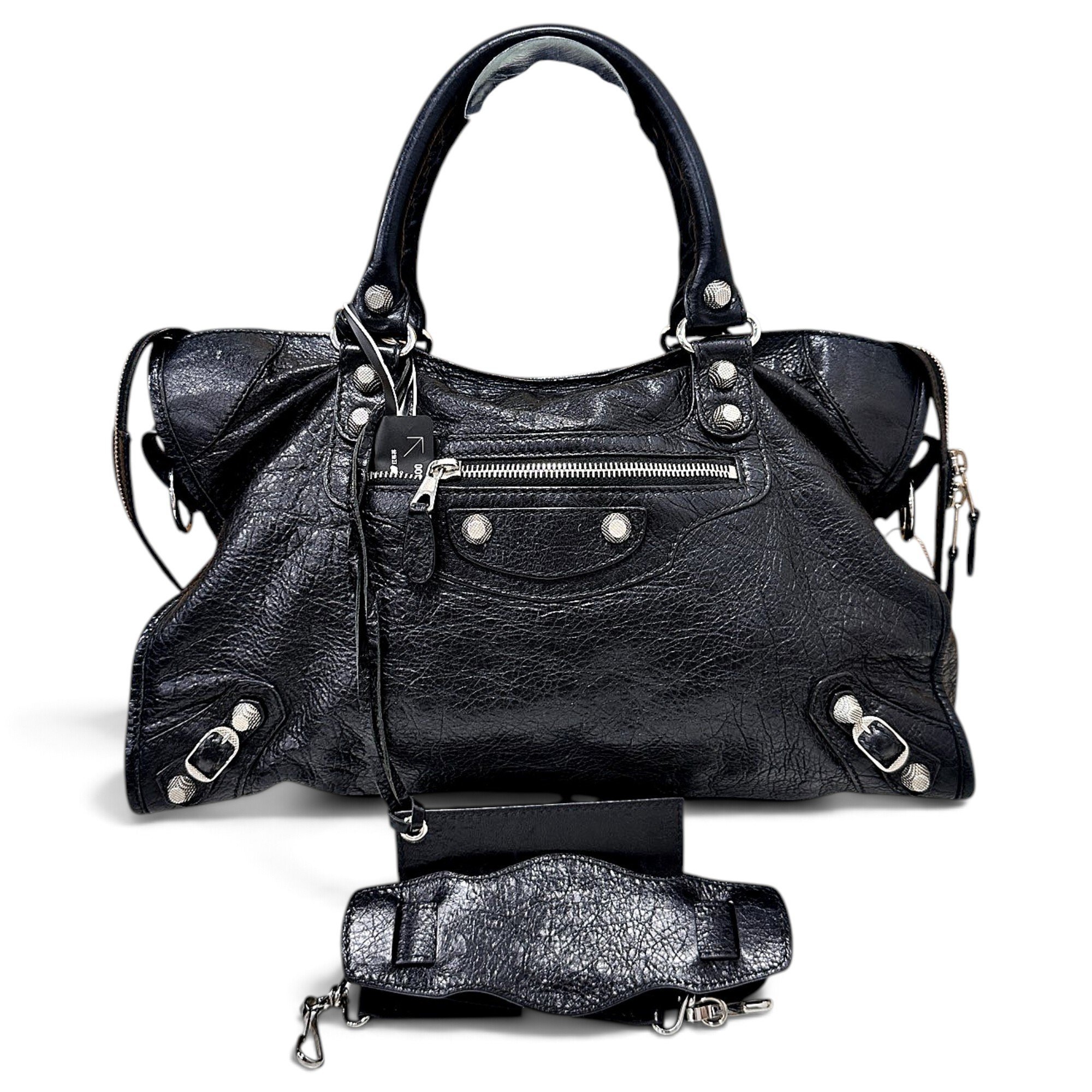 City leather handbag