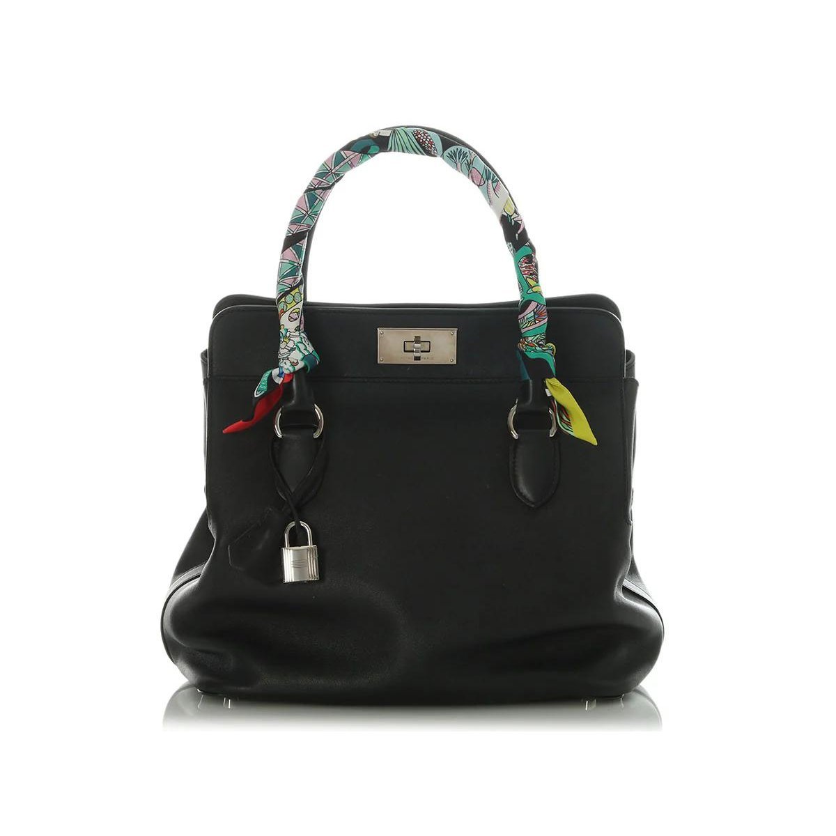 Hermes Toolbox 26 Handbag Black Swift Leather
