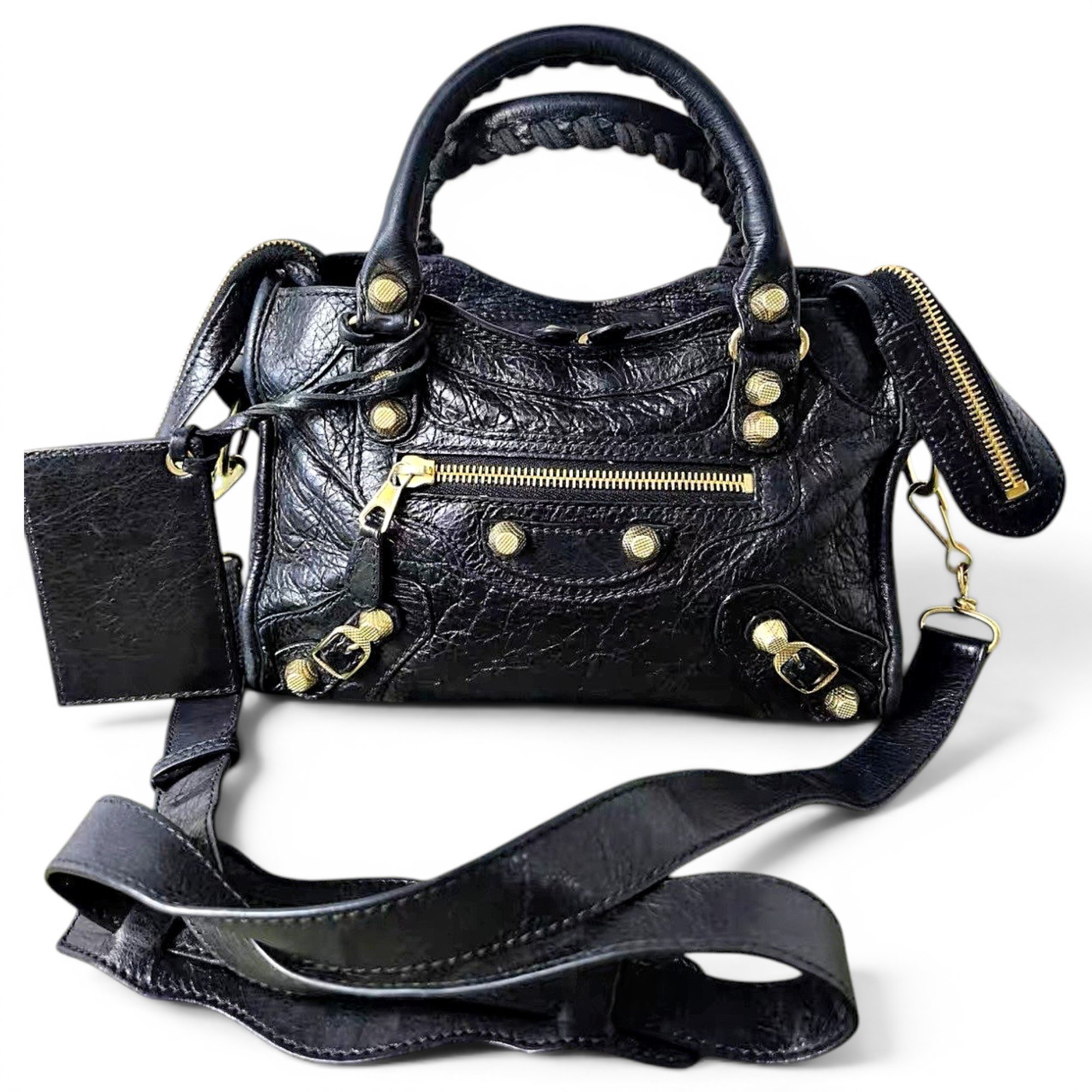 City leather handbag