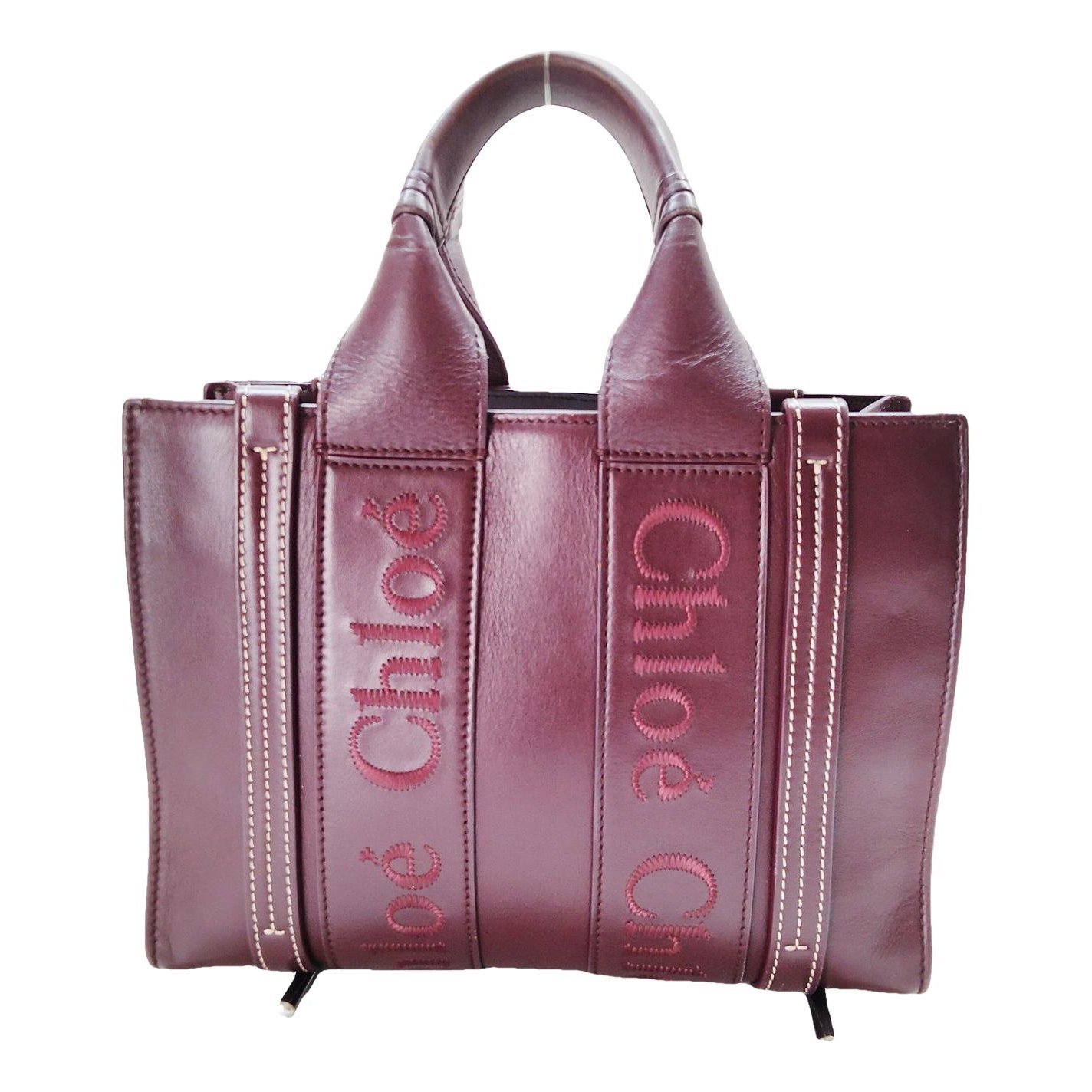 Woody leather tote