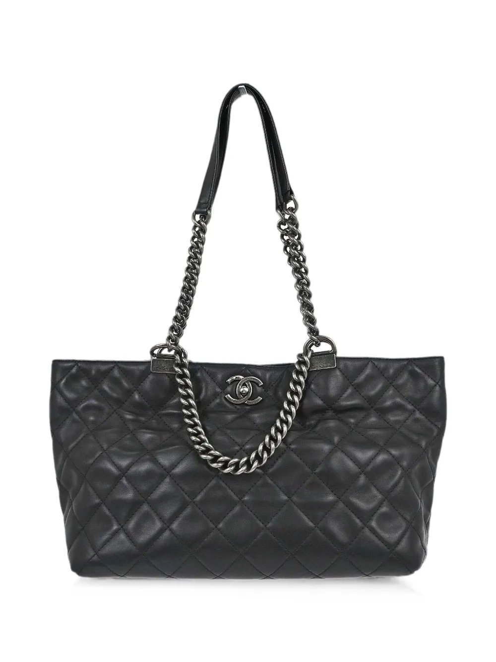 2014 Shopping In Chains quilted leather tote bag