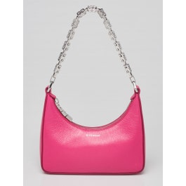 Givenchy Givenchy Hot Pink Smooth Leather Mini Moon Cut Out Shoulder Bag