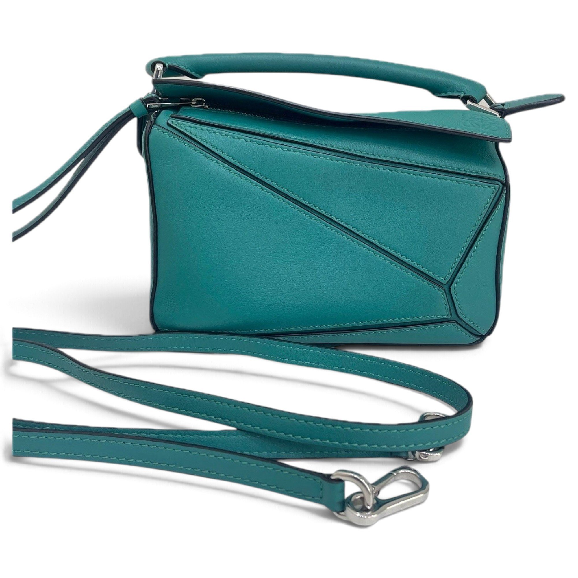 Puzzle leather handbag