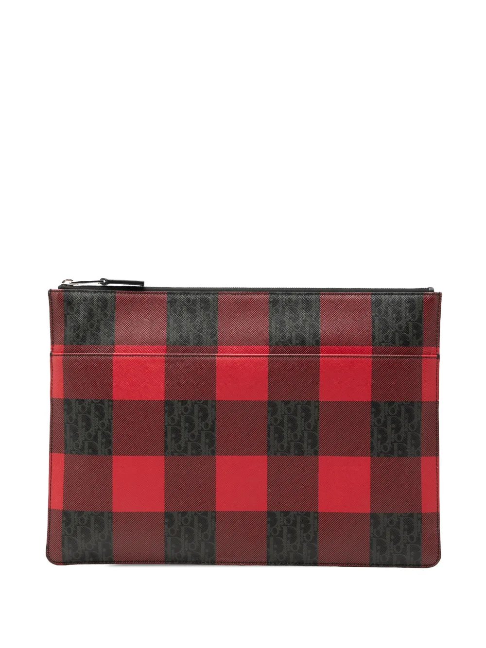 2016 Homme Plaid Printed Diorissimo Coated Canvas Zip clutch bag