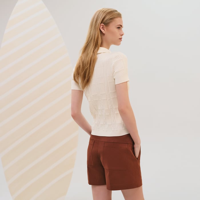 Blanc Cassé "Coaching" Short-sleeve Sweater