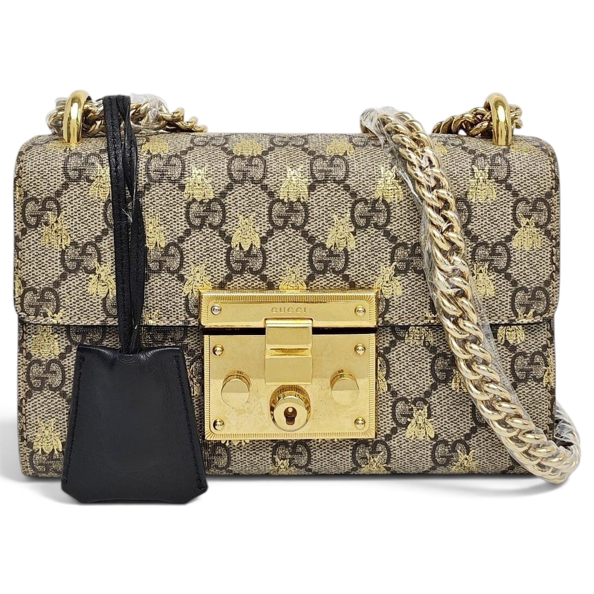 Padlock leather handbag