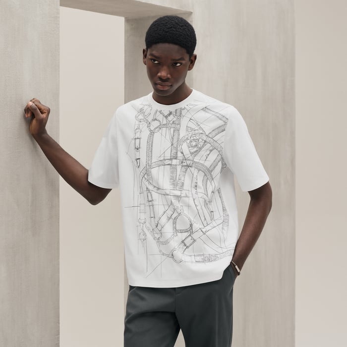 Blanc "Cavalcadour Griffonne" Embroidered T-shirt