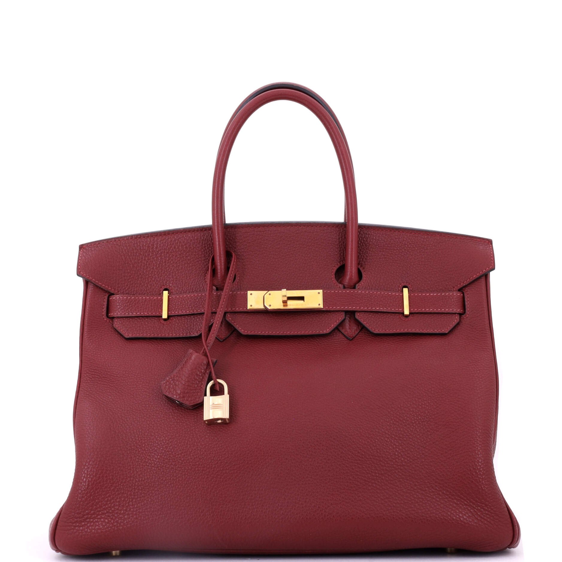 Hermes Birkin Handbag Rouge H Togo with Gold Hardware 35