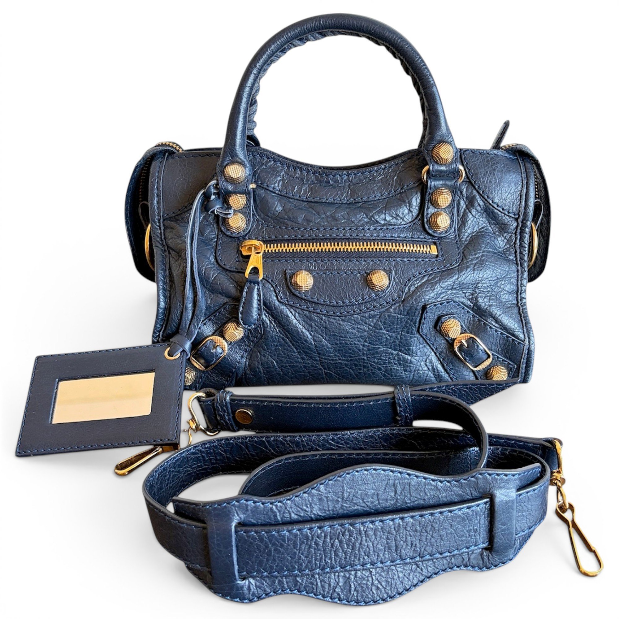 City leather handbag
